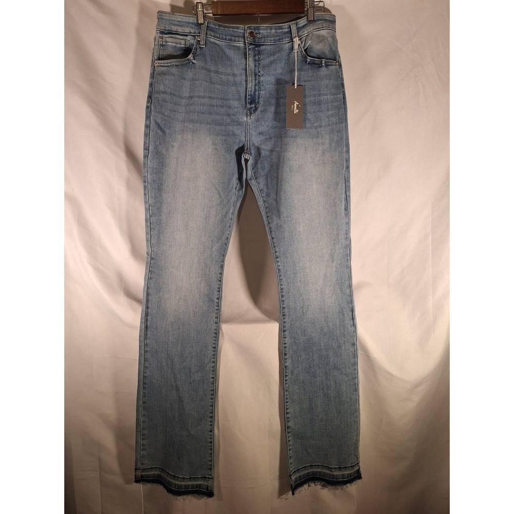 Amalli Talli Womens Bootcut Jeans Size 36/L38 Light Wash Denim Raw Hem